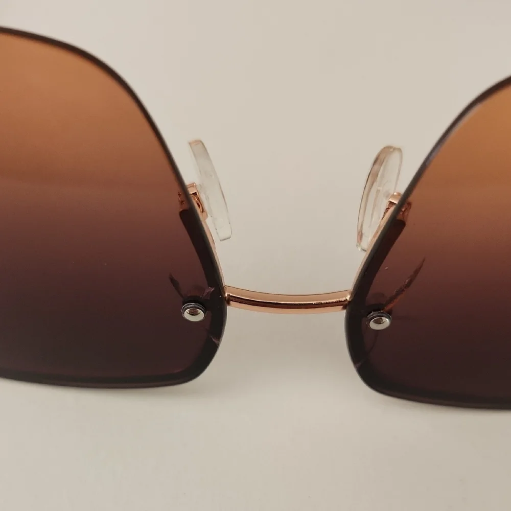 Express Brown Gradient Square Sunglasses
